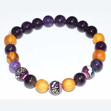 8mm Palo Santo Amethyst bracelet
