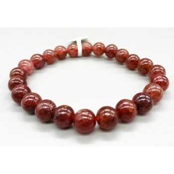 Strawberry Quartz Bracelet, 8mm