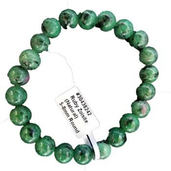 Ruby Zoisite Bracelet, 5mm - 8mm