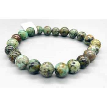 8mm African Turquoise Beaded Bracelet for empath protection and healing