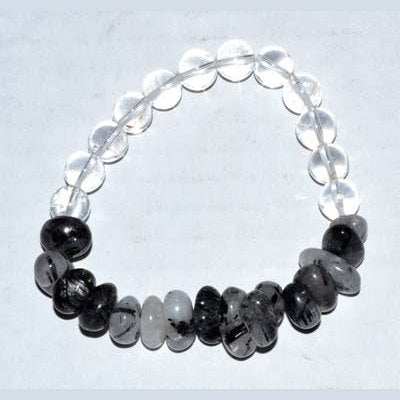 Nuggets, Quartz with Tourmaline & Quartz gemstone bracelet