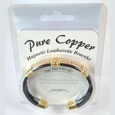Magnetic Leatherette Copper bracelet various styles