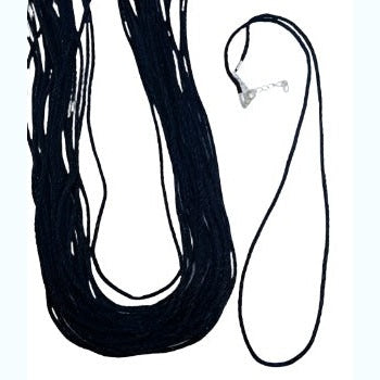 set of 25 24" Braided Necklace Black Cord 2mm
