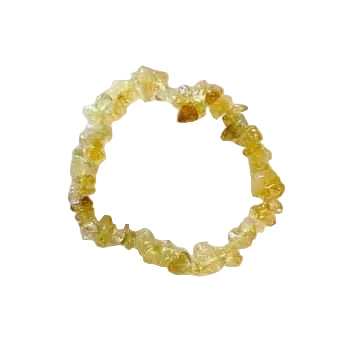 Citrine chip bracelet with elastic string for energy and manifestation from India