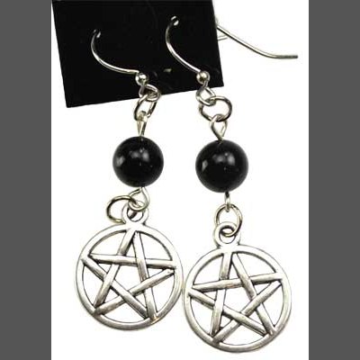 Black Onyx Pentagram earrings