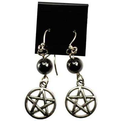 Hematite Pentagram earrings