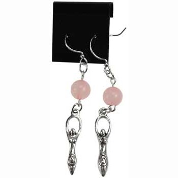 Rose Quartz Goddess earrings