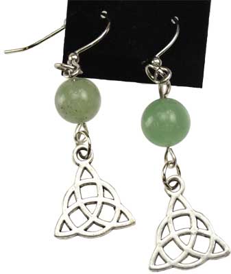 Green Aventurine Triquetra earrings