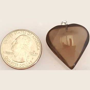 1" Smoky Quartz heart