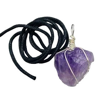 Amethyst wire wrapped pendant