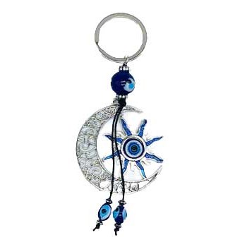 Sun & Moon Evil Eye keychain