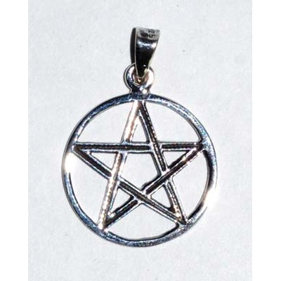 Sterling Silver Pentacle Pendant, 3/4"