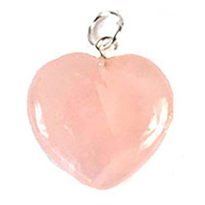 Rose Quartz Heart Pendant 7/8 inch crystal for emotional healing and love