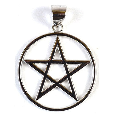 Sterling Silver Pentagram Pendant, 7/8"