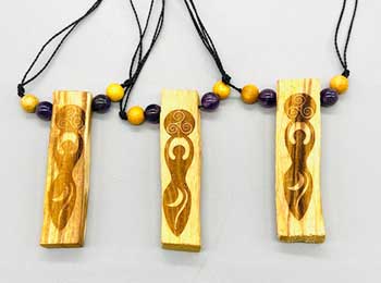 (set of 3) Goddess Palo Santo W Amethyst