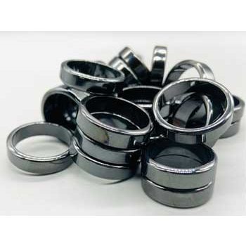 Flat Hematite Rings, Set of 50