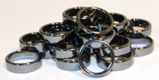 (set of 100) 6mm Flat Hematite rings