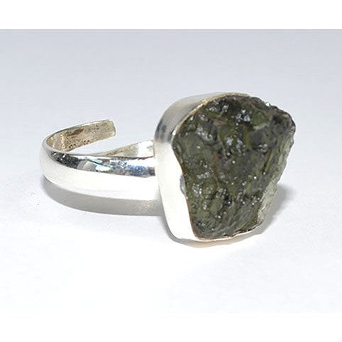 Moldavite adjustable ring