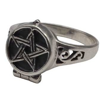 size 7 Pentagram Poison ring sterling
