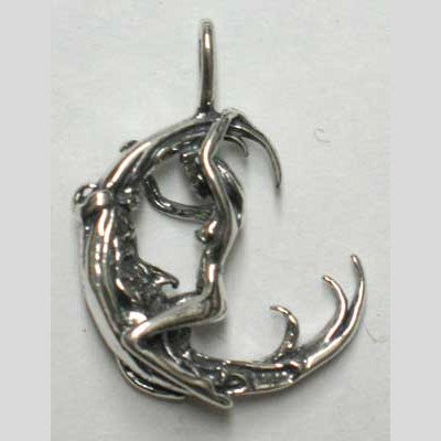 Woman Facing Moon pendant