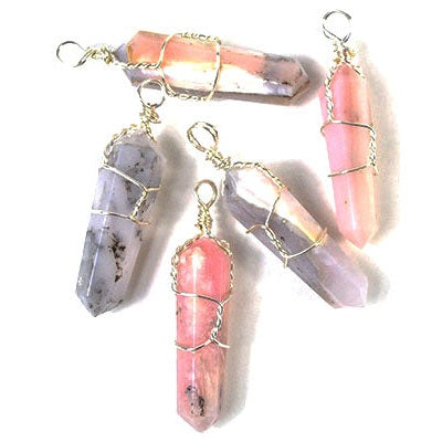 Pink Opal Wire Wrapped Point, Set of 5, 1.5'