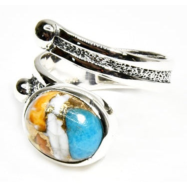 Turquoise Spiny Oyster Ring, Size 6 | Sterling Silver