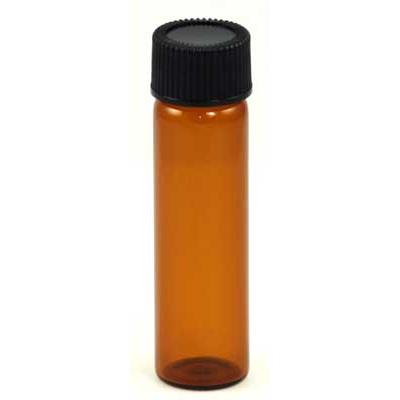 Round Amber Glass Bottle, 2 Dram