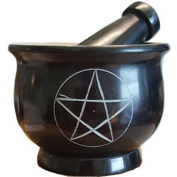 Pentagram Mortar and Pestle, Set of 4"