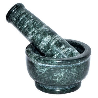 4" Green Marble mortar and pestle set