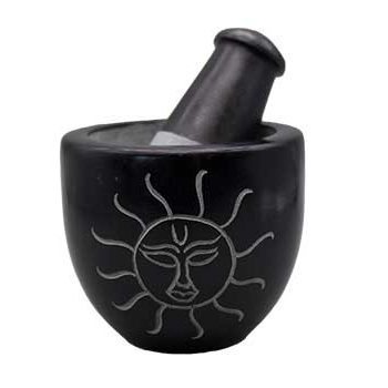 3" Sun Soapstone mortar & pestle set