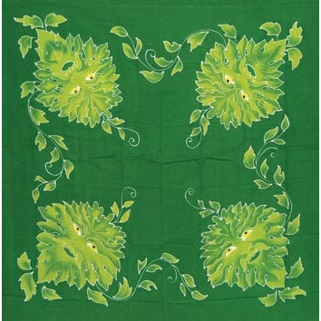 Green Man altar cloth or scarve 36" x 36"