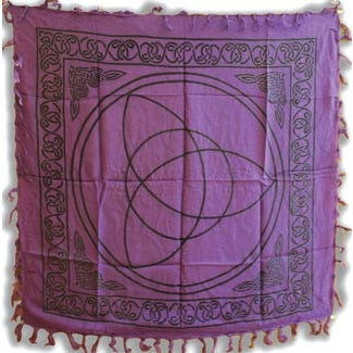 Purple Triquetra altar cloth 36" x 36"