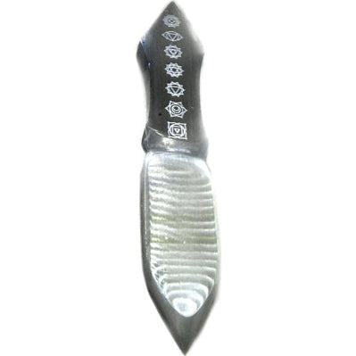 10" Selenite Chakra athame