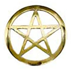 5.75" brass Pentagram altar tile