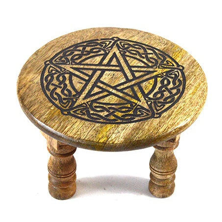 Pentagram Altar Table, 6 Inches Diameter x 4 Inches