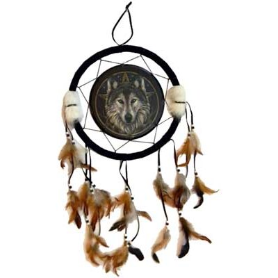Wolf dream catcher 13"