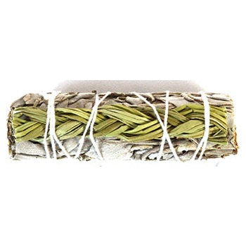 White Sage & Sweetgrass Smudge Stick, 4 Inch