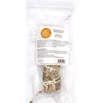 Black Sage (Mugwort) Smudge Stick, 4 Inch