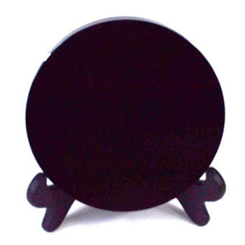 Black Obsidian Scrying Mirror with Stand, 12cm