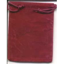 Burgundy Velveteen Bag, 3 x 4 Inches