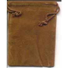 Brown Velveteen Bag, 3 x 4 Inches