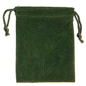Green Velveteen Bag, 3 x 4 Inches