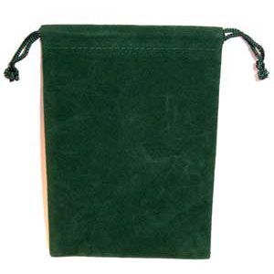 Green Velveteen Bag, 4" x 5 1/2"