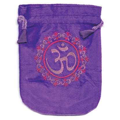 6"x 8" Om Purple velveteen bag