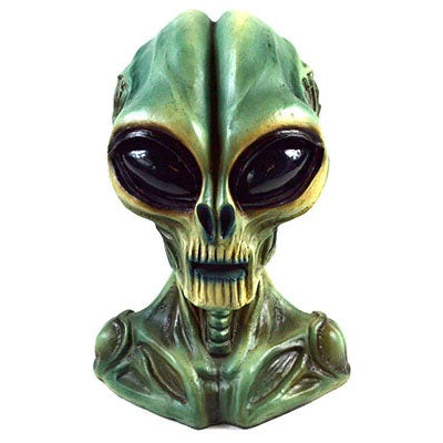 Alien Head With LED Eyes, 8"