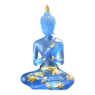 Buddha Statue Blue Gold, 4 1/2"