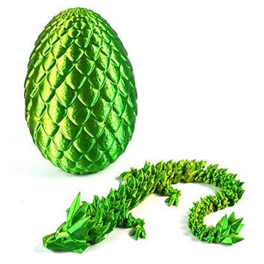 Green Dragon Egg 3D Printed, 5 Inches