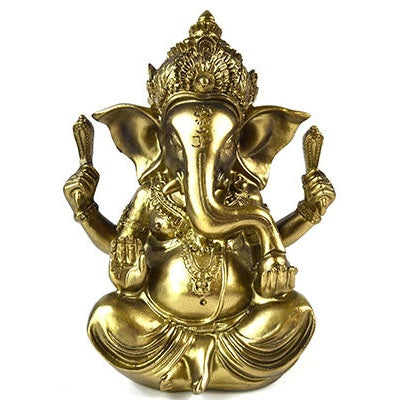 Gold Ganesha Statue, 5 3/4 Inches