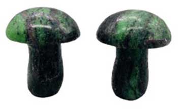 (set of 2) 1 3/4" Mushroom Ruby Zoisite