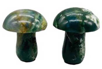 (set of 2) 1 3/4" Mushroom Moss Agate